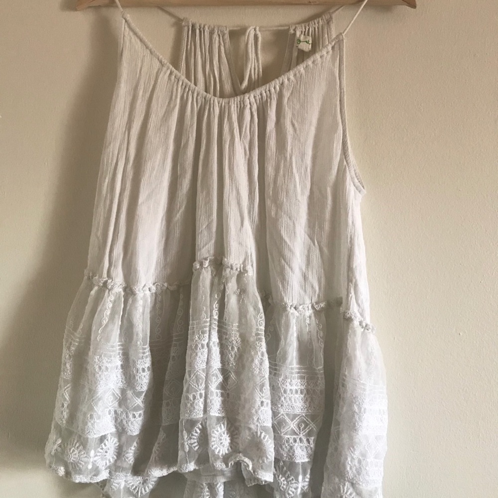 Anthropologie Lace White Tank